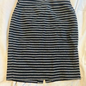 J. Crew Blue and White Striped Pencil Skirt